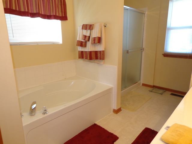 2217 Ashby Lane Plainfield, IL 60586 - Photo 10 of 20 a bathroom with a bathtub and a shower