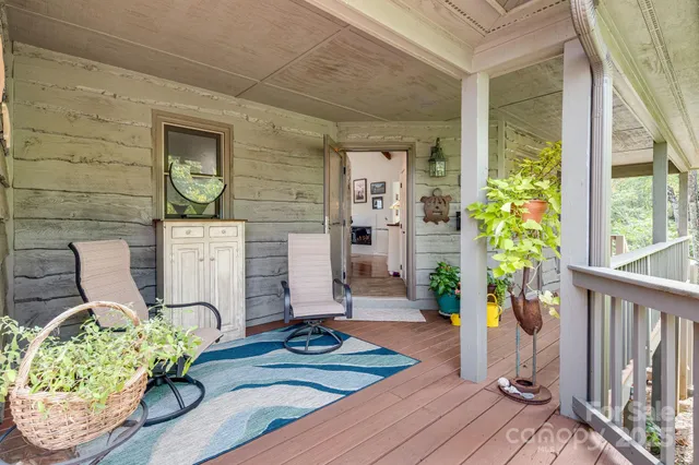 a front view of a house with patio