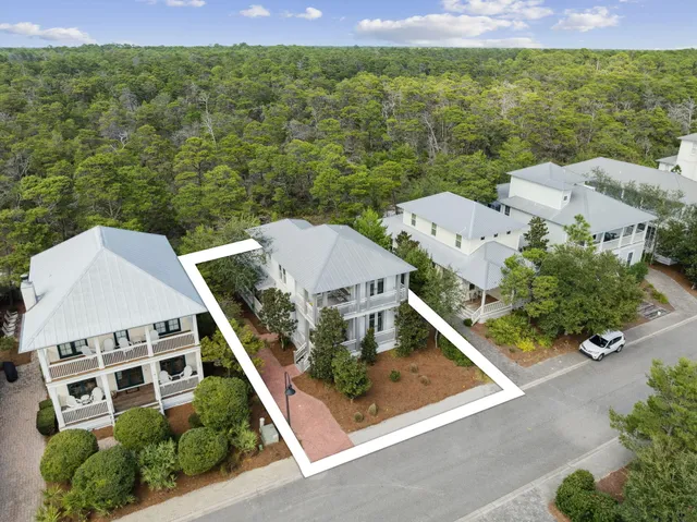 an aerial view of a house