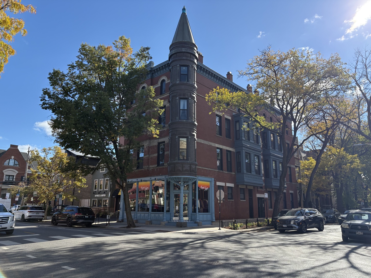 a front view of a building