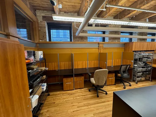a view of workspace with a window