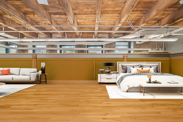 a room with a bed and a couch