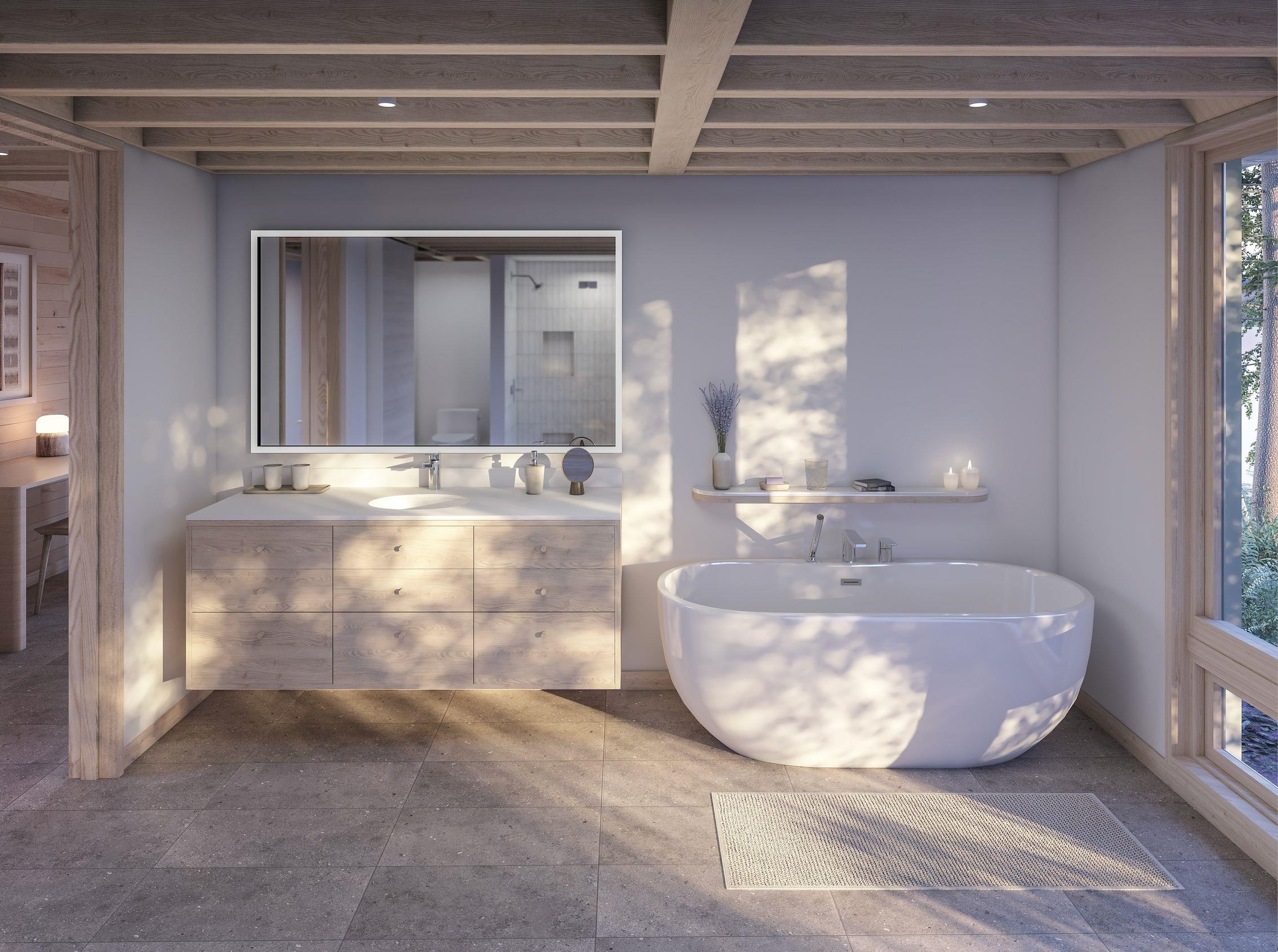 Xxx Old San Road, Unit 16 Bayfield, WI 54814 - Photo 2 of 8 Bathroom with vanity and a soaking tub