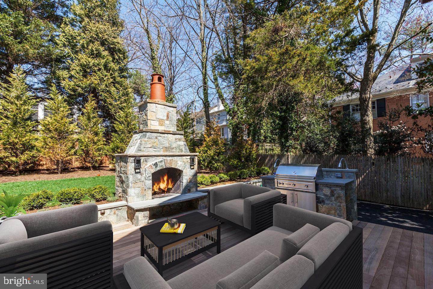 5205 Lawn Way Chevy Chase, MD 20815 - Photo 10 of 39 Outside fireplace