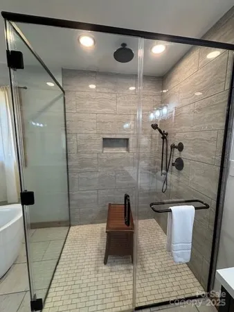 a bathroom with a shower