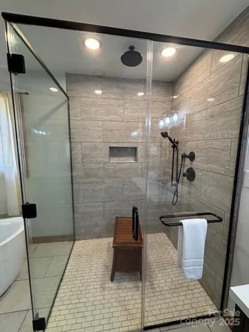 a bathroom with a shower