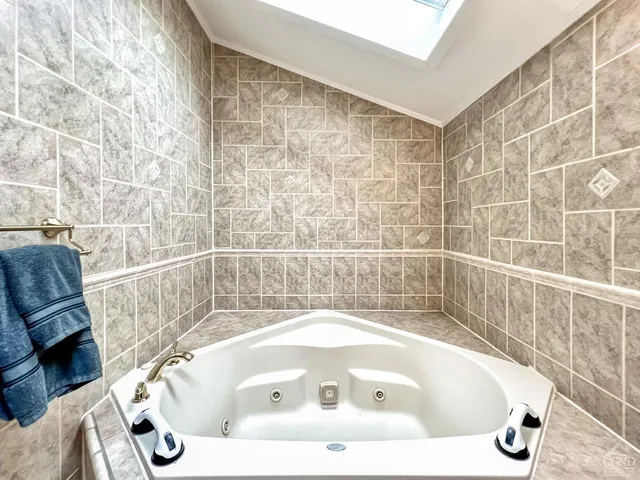 a bathroom with a tub