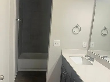 11516 Murano Drive Austin, TX 78747 - Photo 18 of 23 a bathroom with a sink and a mirror with bathtub