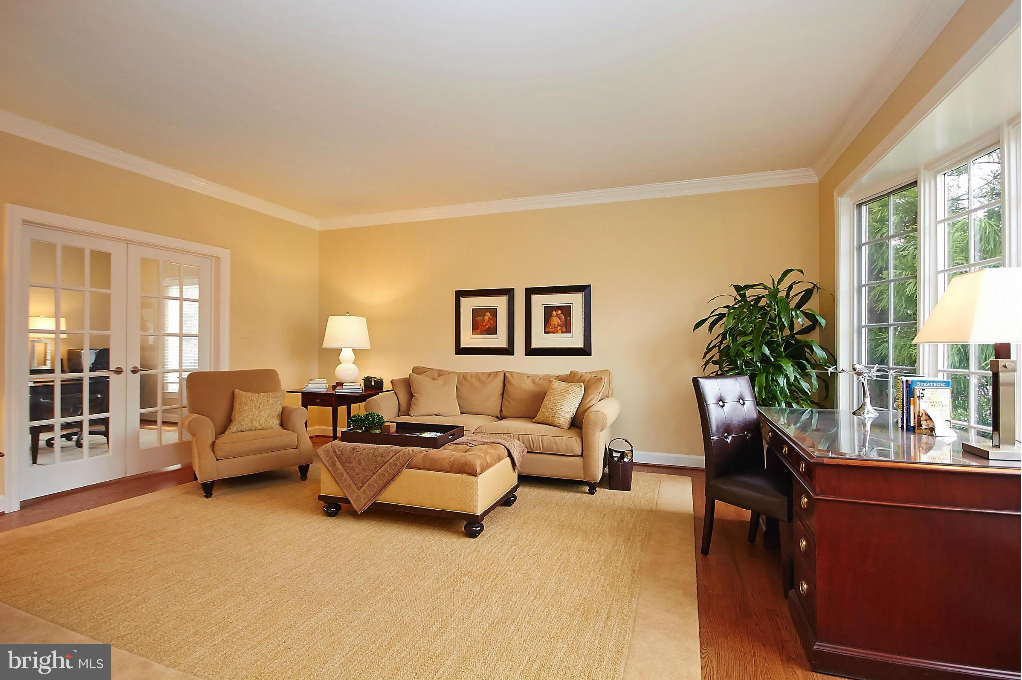 11313 Stones Throw Drive Reston, VA 20194 - Photo 3 of 30 Living Room with French Doors leading to Study