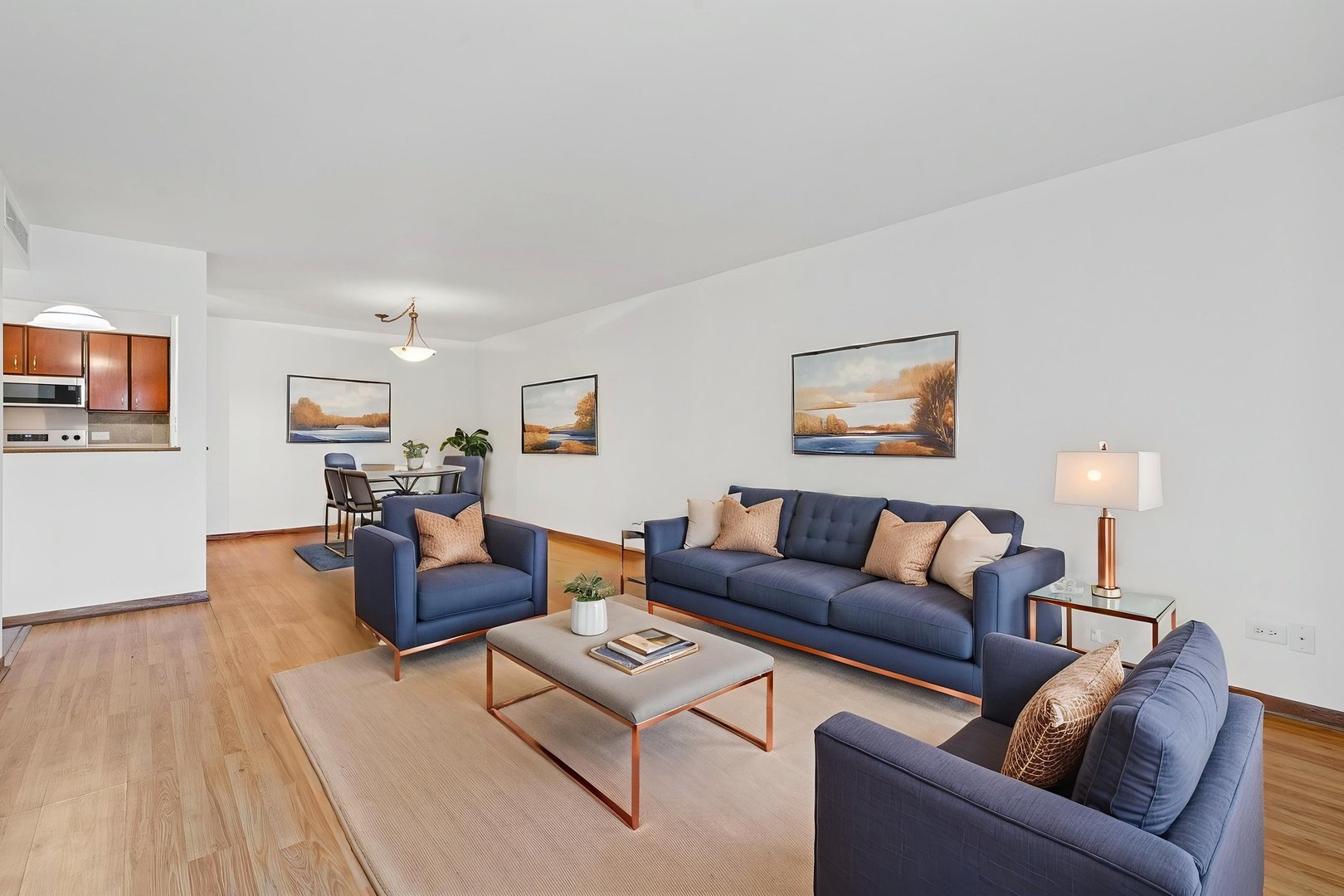 640 Murray Lane, Unit 111 Des Plaines, IL 60016 - Photo 5 of 19 a living room with furniture and a wooden floor