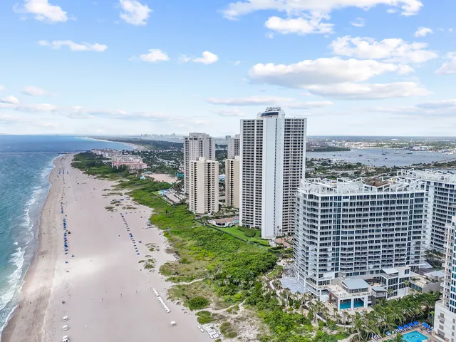 a view of a city with tall buildings