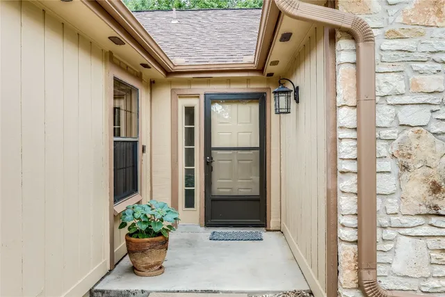a view of a entryway door front of house