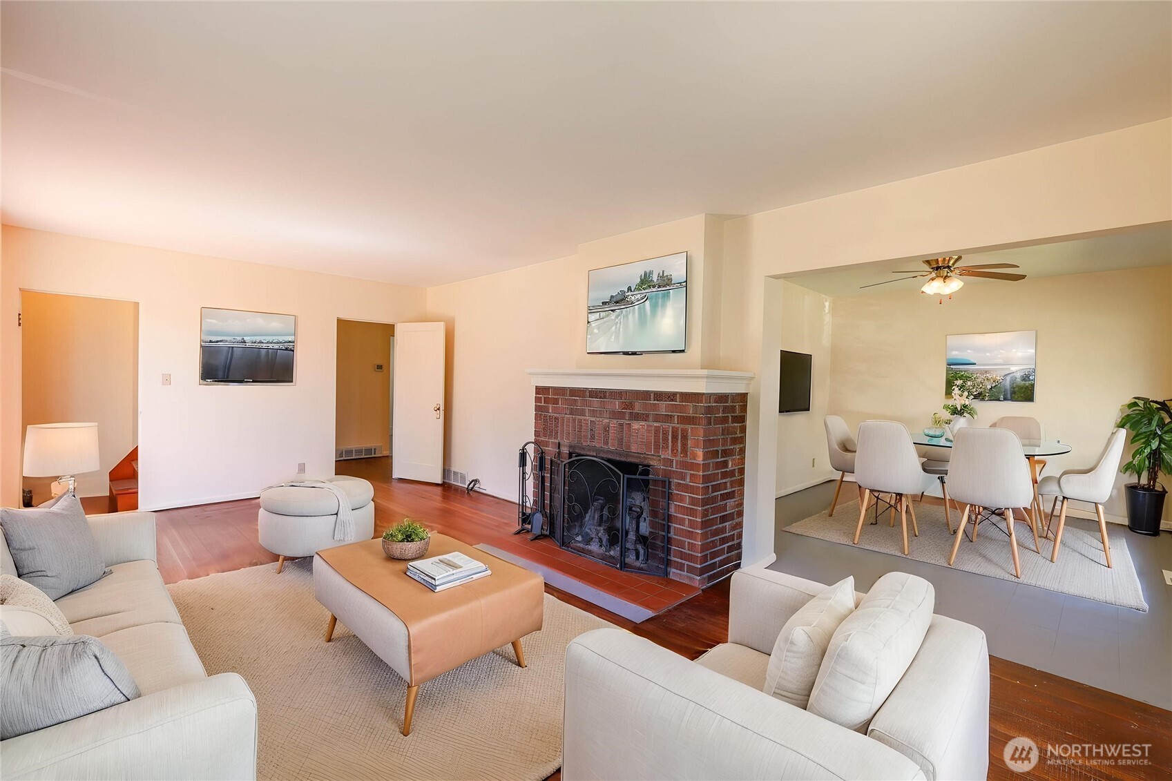 1320 4th Street Cosmopolis, WA 98537 - Photo 9 of 40 a living room with furniture and a fireplace