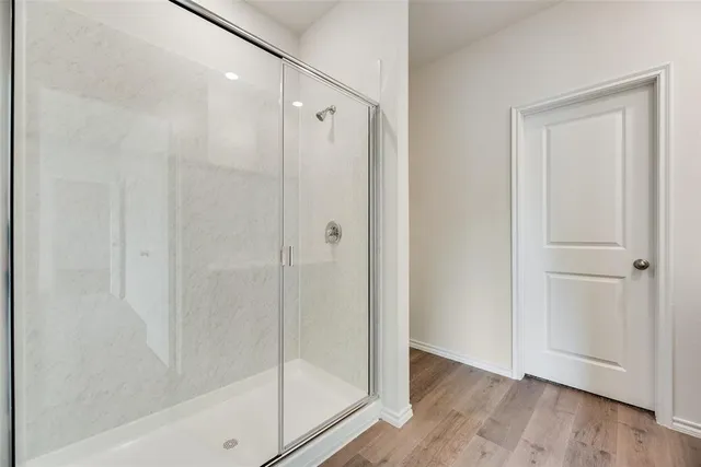 a bathroom with a shower