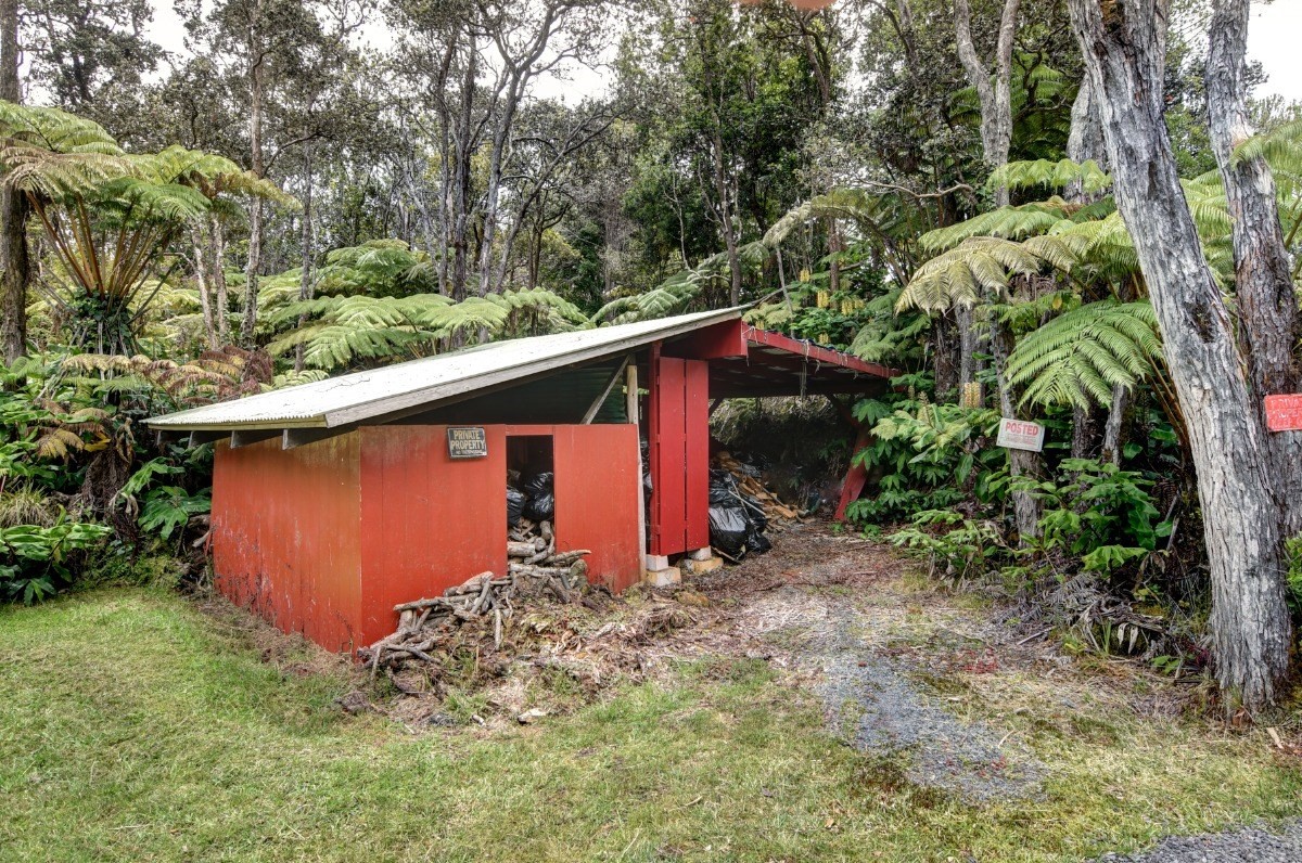 19-4089 Wright Road Volcano, HI 96785 - Photo 28 of 30 a view of a backyard with a small cabin