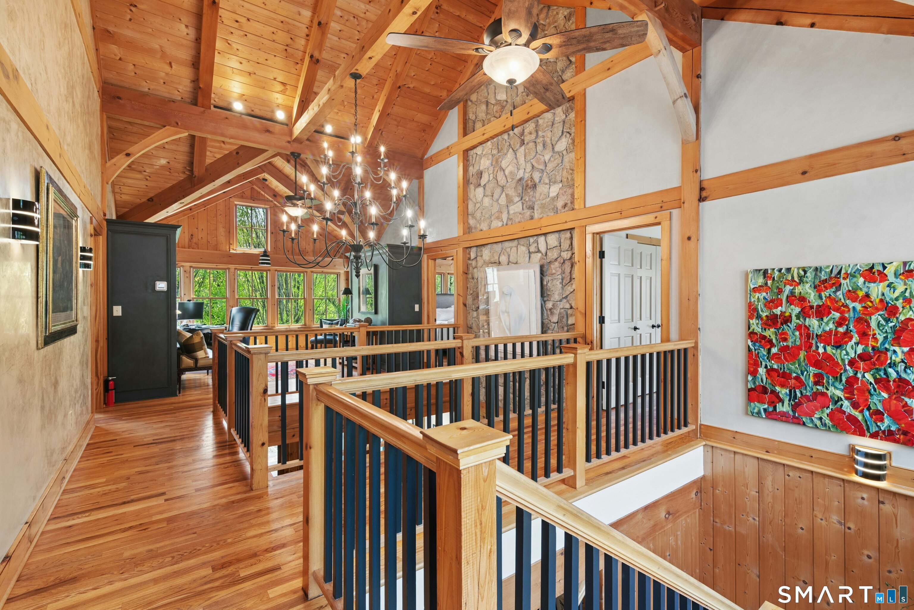 15 Silversmith Lane Redding, CT 06896 - Photo 20 of 36 The second level. Cathedral ceiling, enormous chandelier.