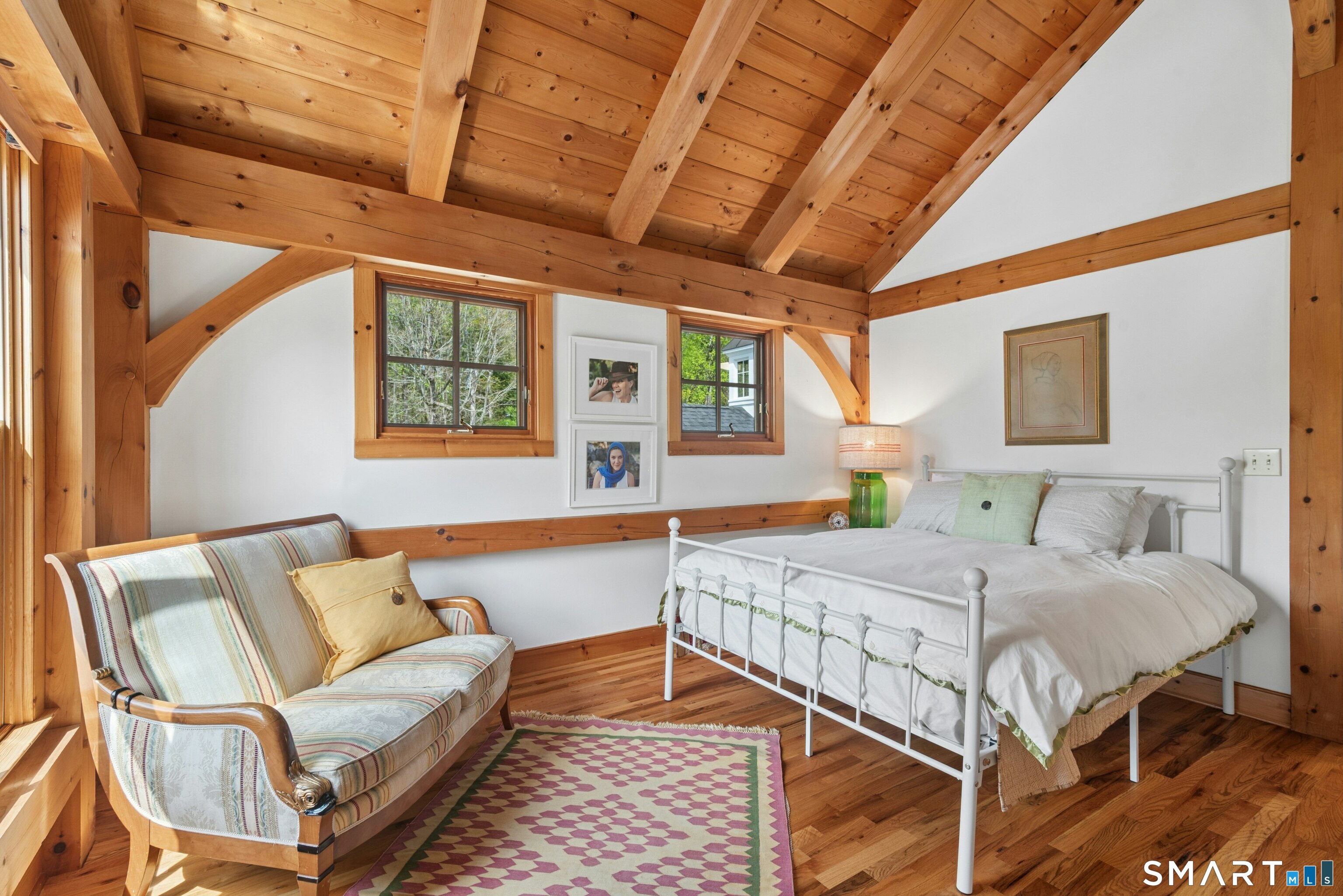 15 Silversmith Lane Redding, CT 06896 - Photo 25 of 36 Bedroom. Charming and cosy, vaulted ceiling, beautiful views and sleeping loft.