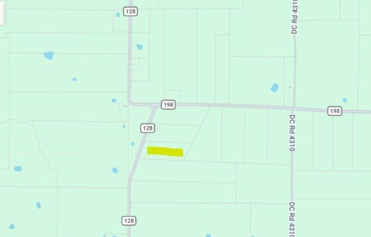 128 & Fm 198 Cooper, TX 75432 - Photo 3 of 3 Property Map. Indicating the geographic location and boundaries of the property