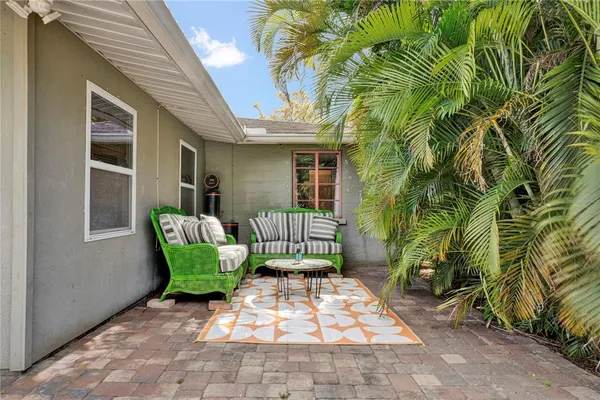 a view of a house with a patio