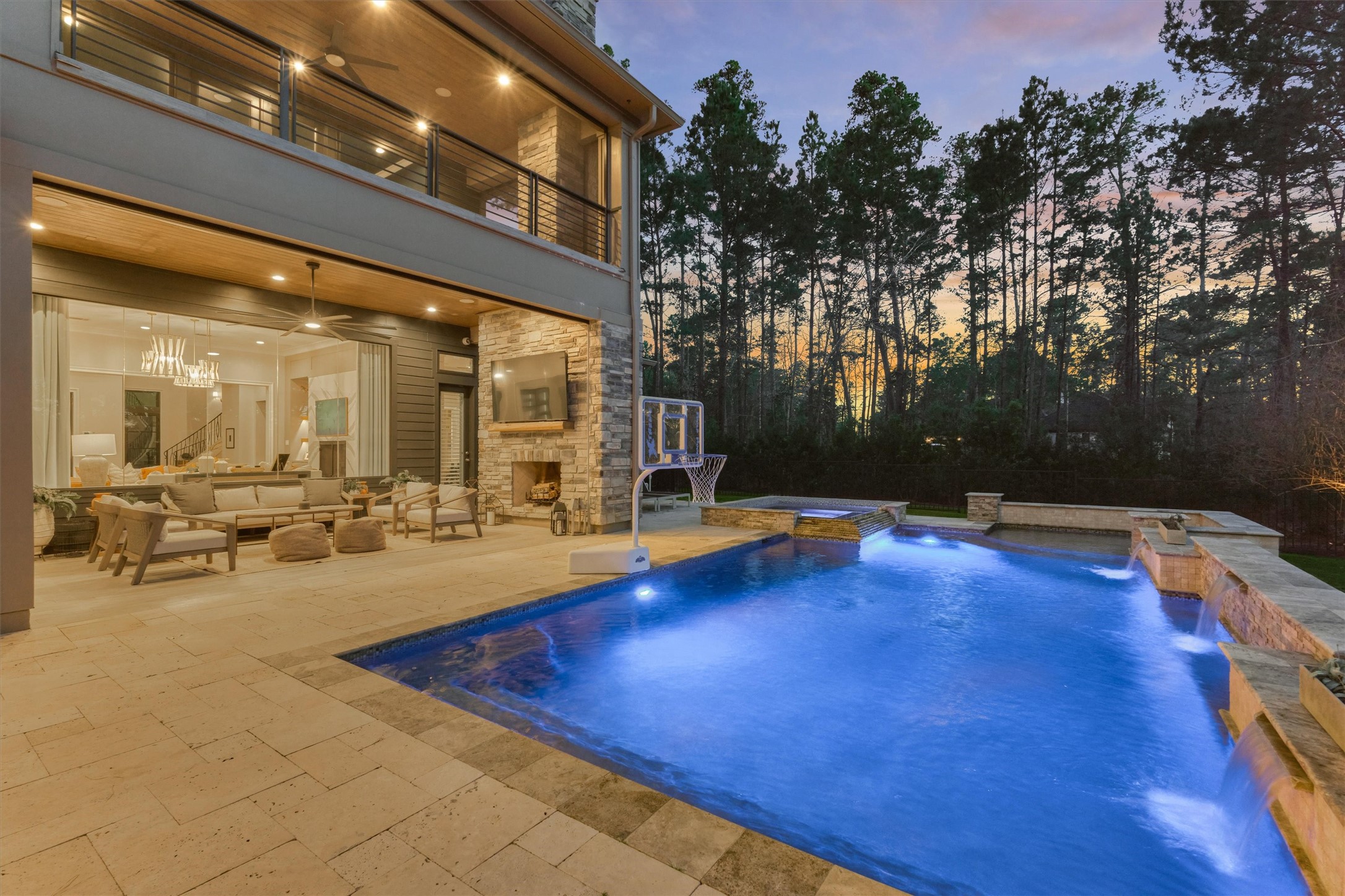 4463 Lily Bean Road Montgomery, TX 77316 - Photo 8 of 45 Outstanding sunset views are enjoyed year round! The patio features remote screens for additional privacy and comfort.