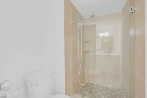 a bathroom with a shower