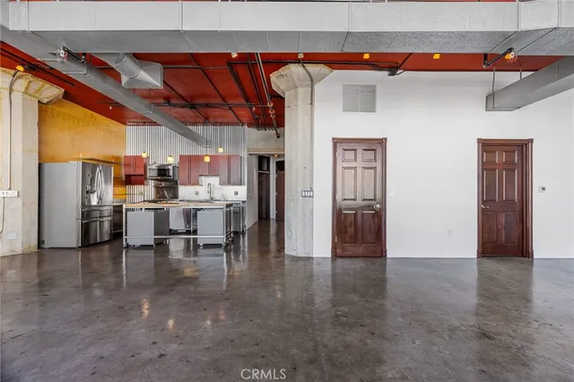 a view of a balcony from a window