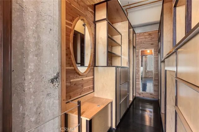 a view of entryway with wooden floor