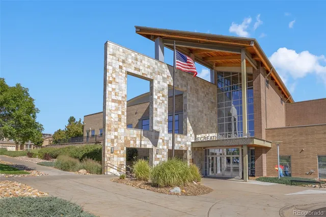 a front view of a building with street