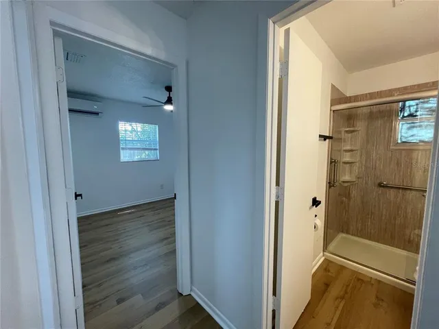 a view of bathroom with shower