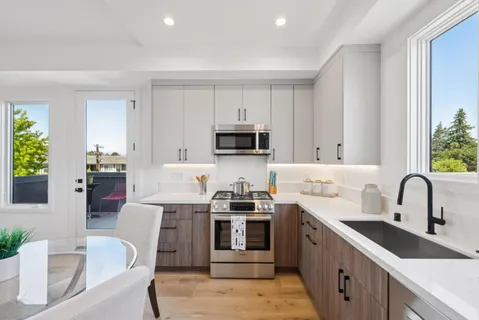 a close view of a sink in the kitchen
