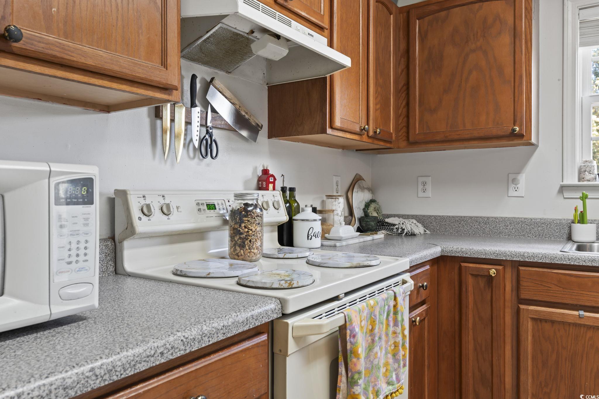 7530 Maple Swamp Road Gresham, SC 29546 - Photo 12 of 40 Kitchen with under cabinet range hood, white appli