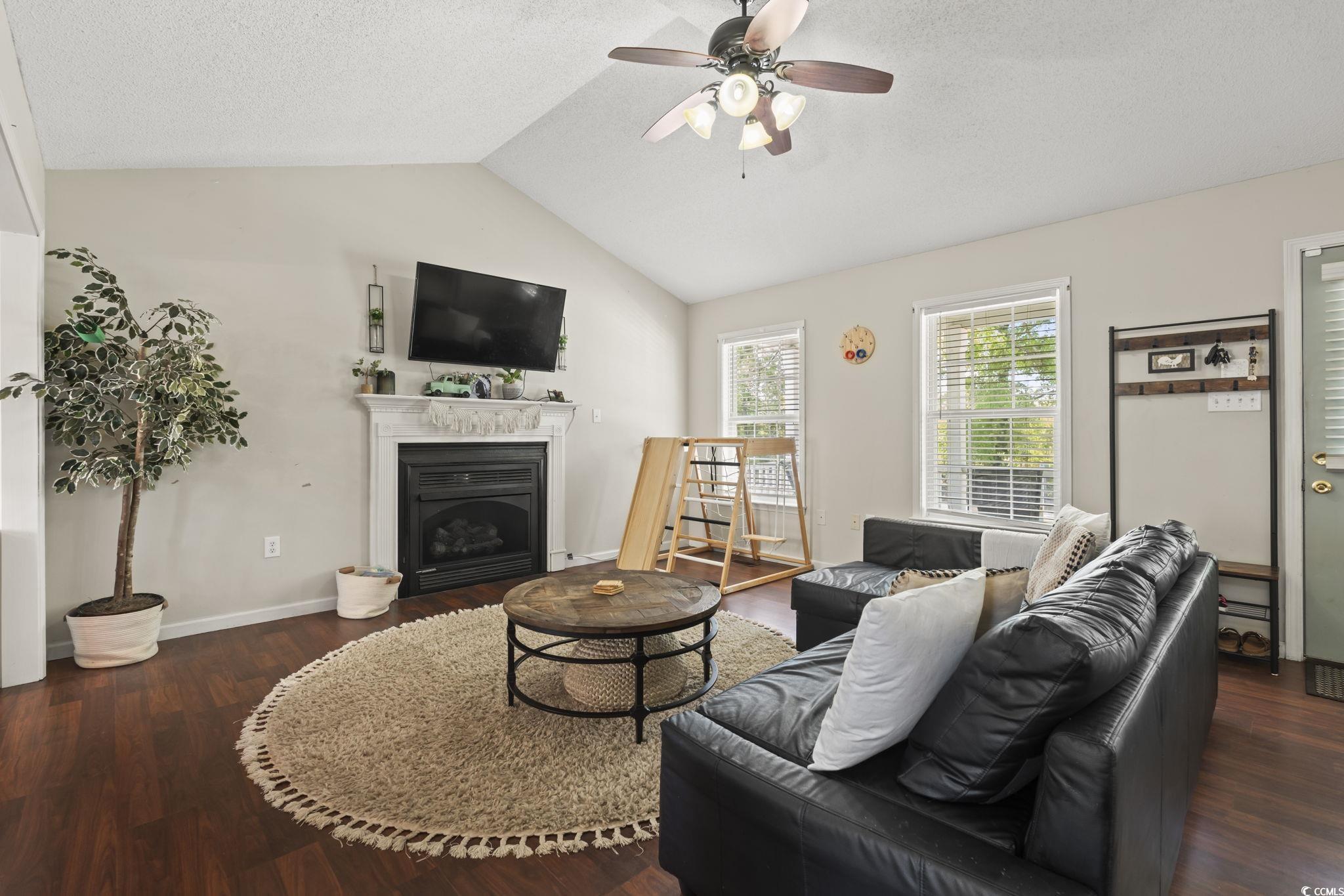 7530 Maple Swamp Road Gresham, SC 29546 - Photo 4 of 40 Living room with wood finished floors, ceiling fan