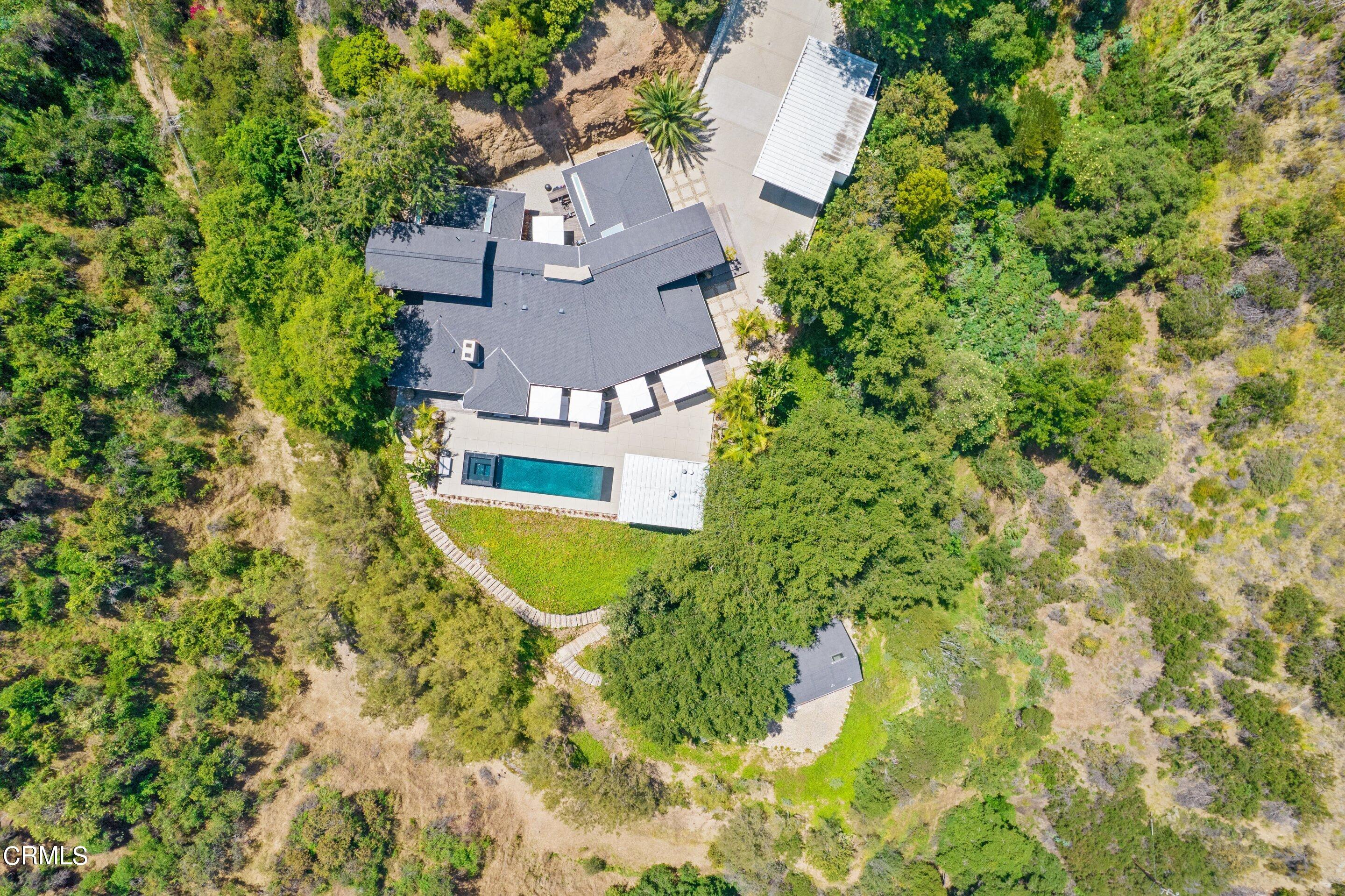 1460 Linda Ridge Road Pasadena, CA 91105 - Photo 7 of 63 an aerial view of a house with a yard and swimming pool