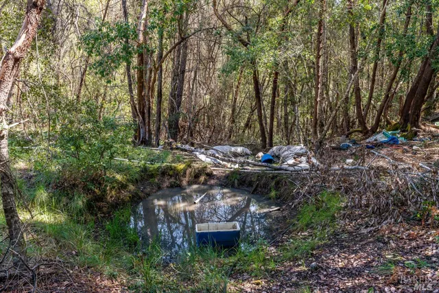 a aerial view of a house with a yard
