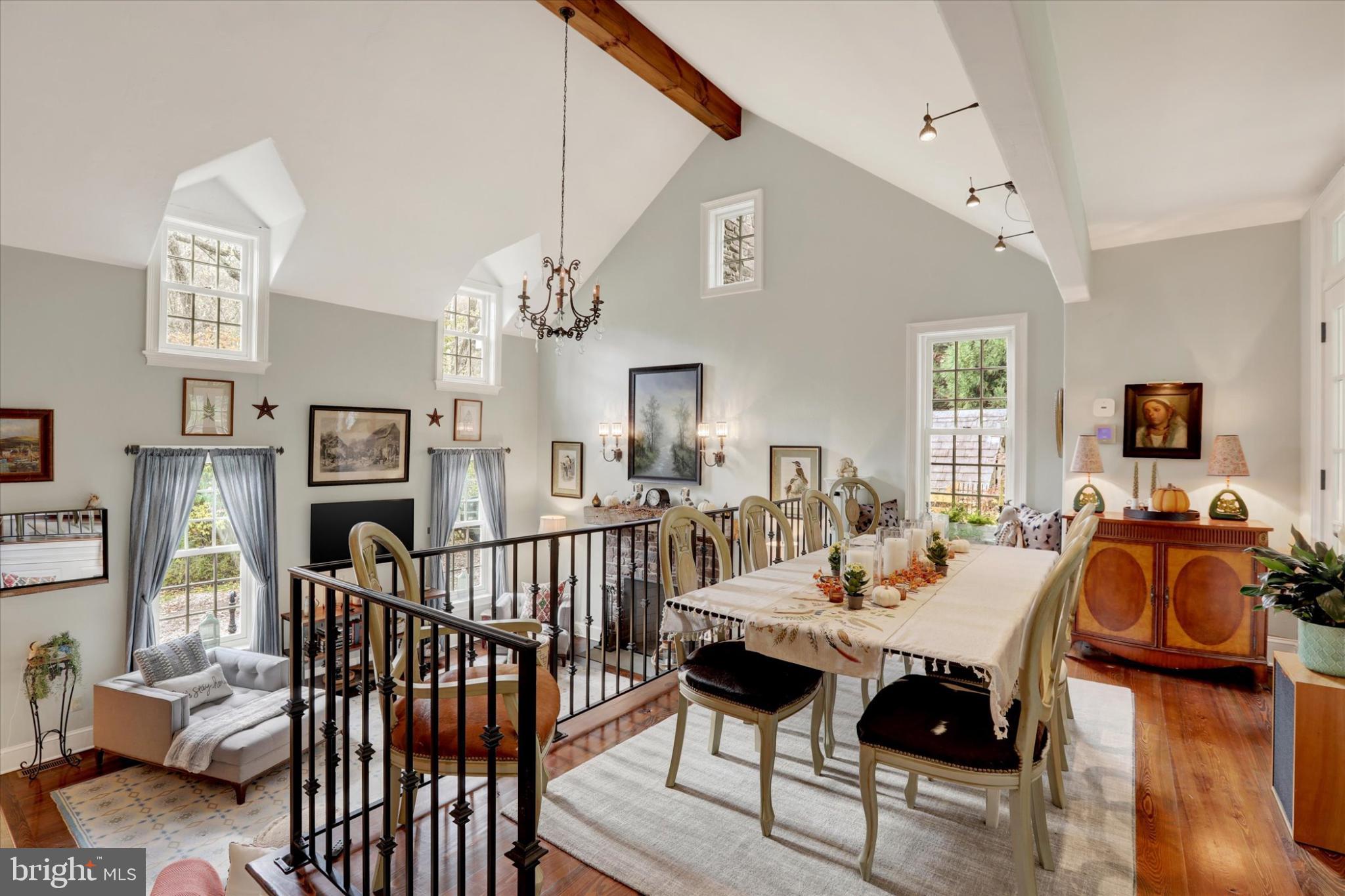 49 Old Mill Road New Hope, PA 18938 - Photo 8 of 50 Elegant dining space with vaulted ceilings.