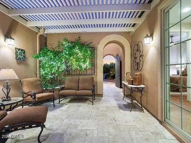 a living room with furniture