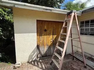 a view of a fence of a house