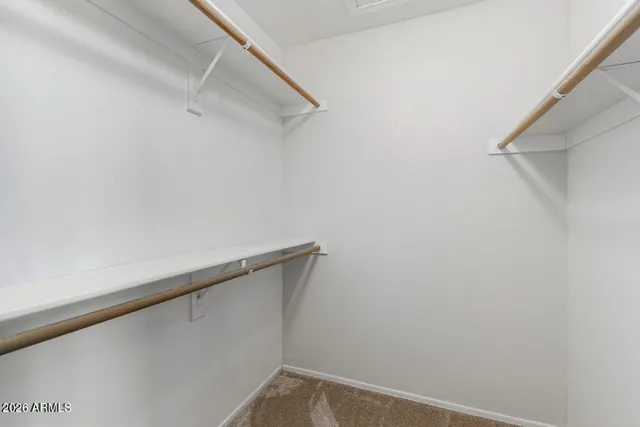 a view of small space with racks on the wall