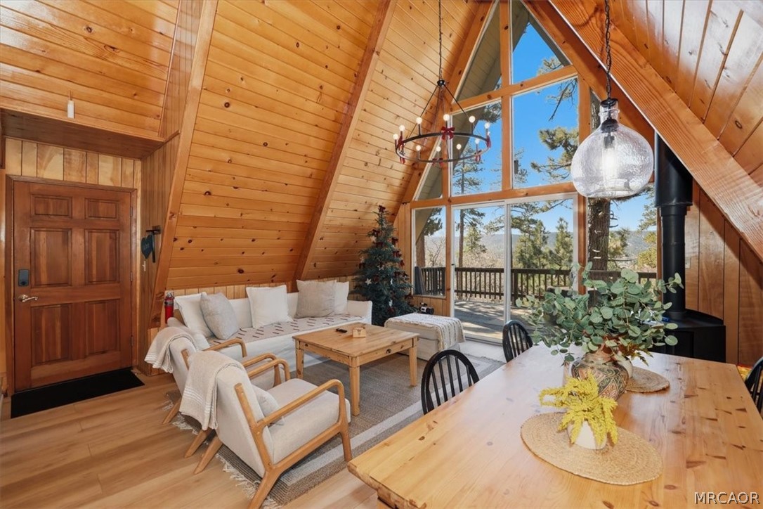 1146 Ridge Road Fawnskin, CA 92333 - Photo 7 of 34 front view of a house with a chairs and table in the patio