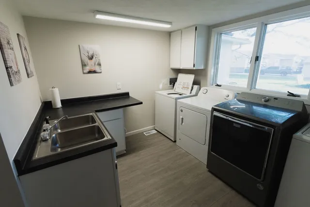 a room with storage and utility