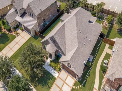 an aerial view of a house