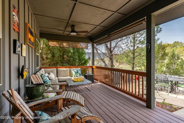 a view of balcony with couch