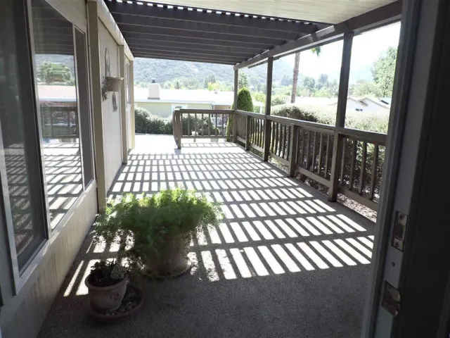 a room with a large window