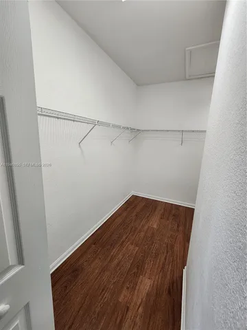 a view of small space with racks on the wall