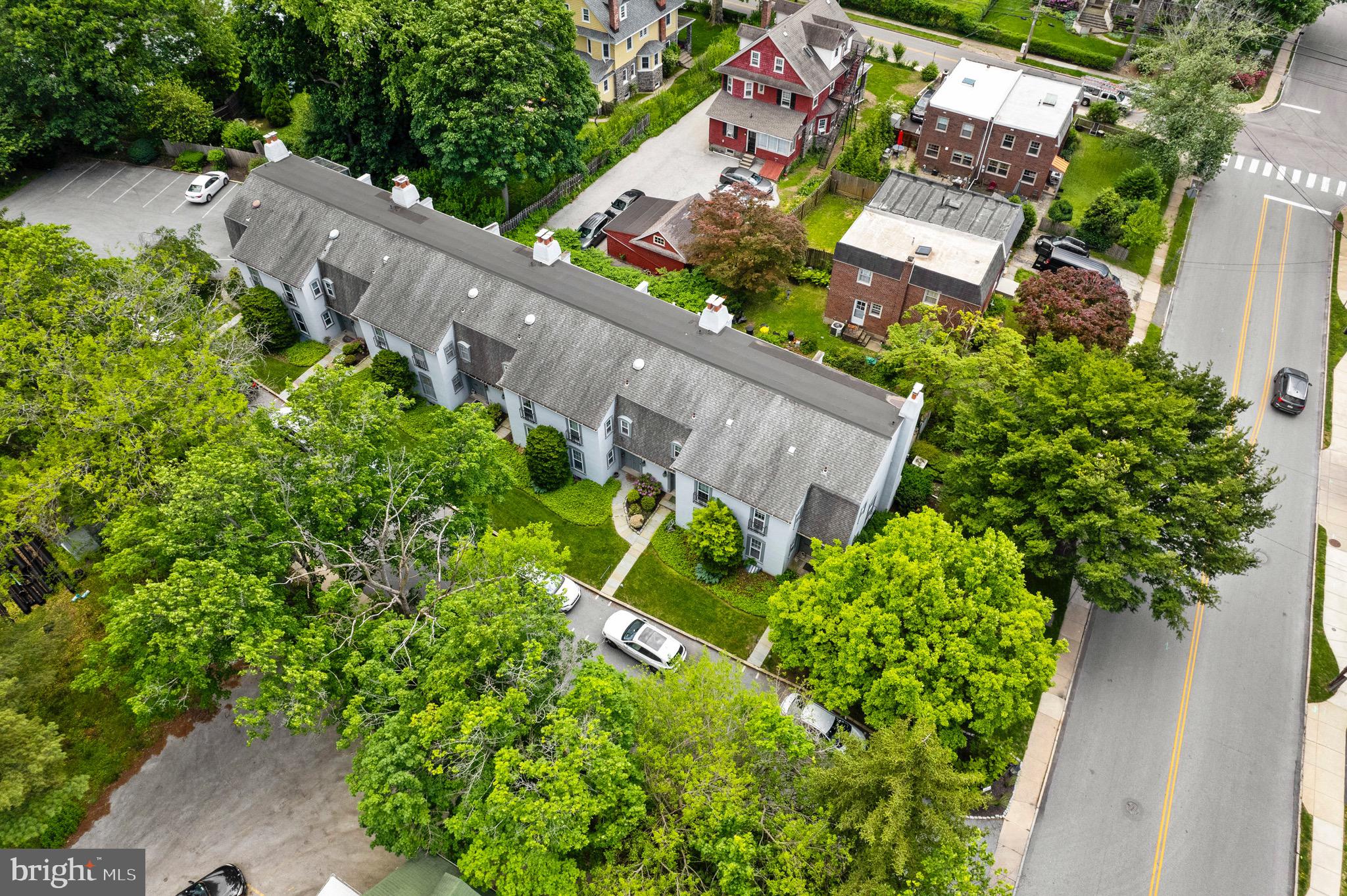15 Llanfair Road, Unit B Ardmore, PA 19003 - Photo 24 of 25 an aerial view of residential house with outdoor space and trees all around