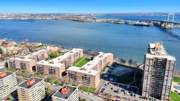 a view of building with ocean view