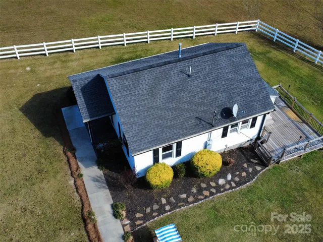 an aerial view of a house