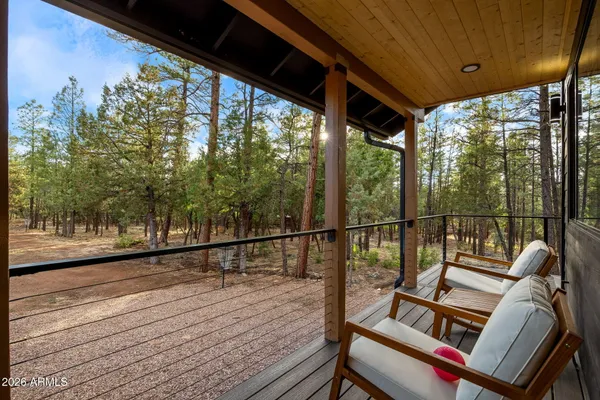 a outdoor view with a seating space