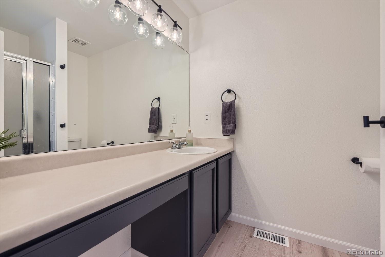 9744 South Castle Ridge Circle Highlands Ranch, CO 80129 - Photo 18 of 28 a bathroom with a sink and a mirror