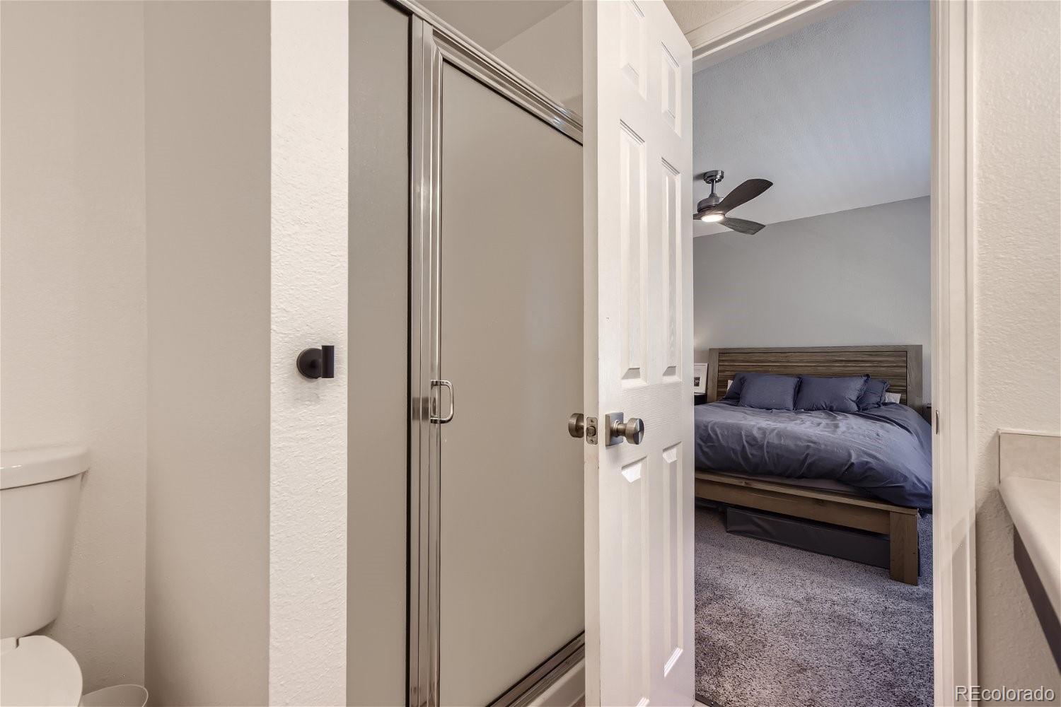 9744 South Castle Ridge Circle Highlands Ranch, CO 80129 - Photo 19 of 28 a bedroom with a bed and a furniture